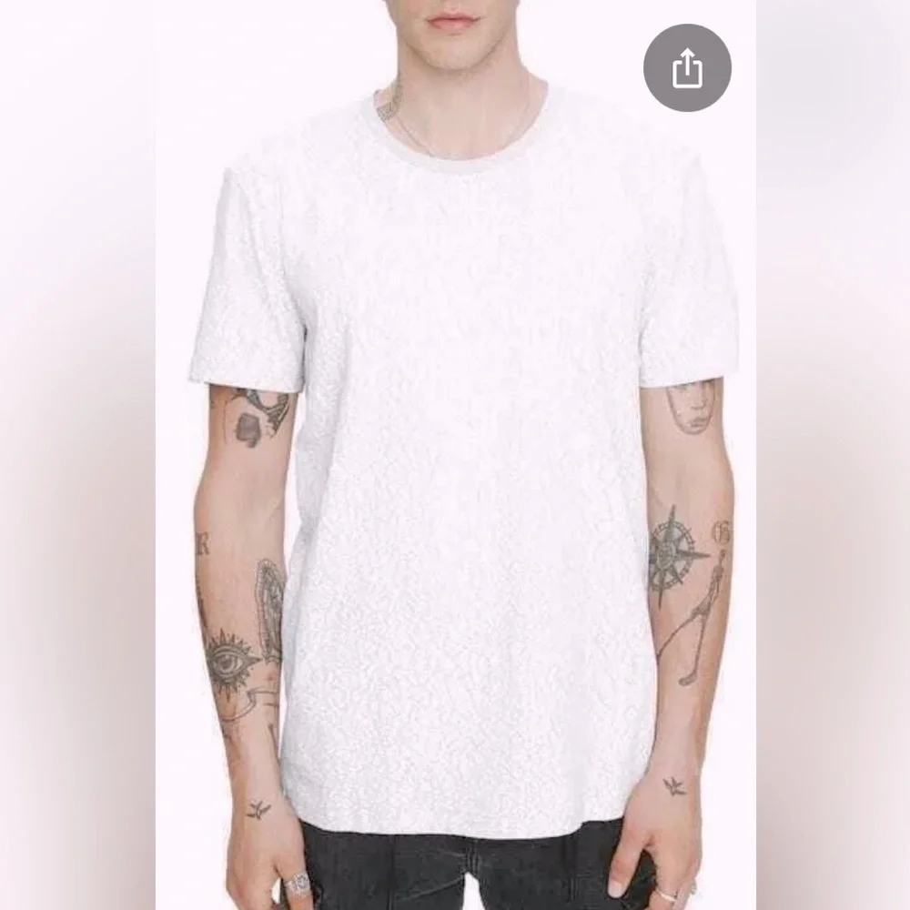 NWT [Eleven Paris] Crackle White Graphic Short-Sleeved T-Shirt Men’s Sz X-Large - Picture 2 of 9